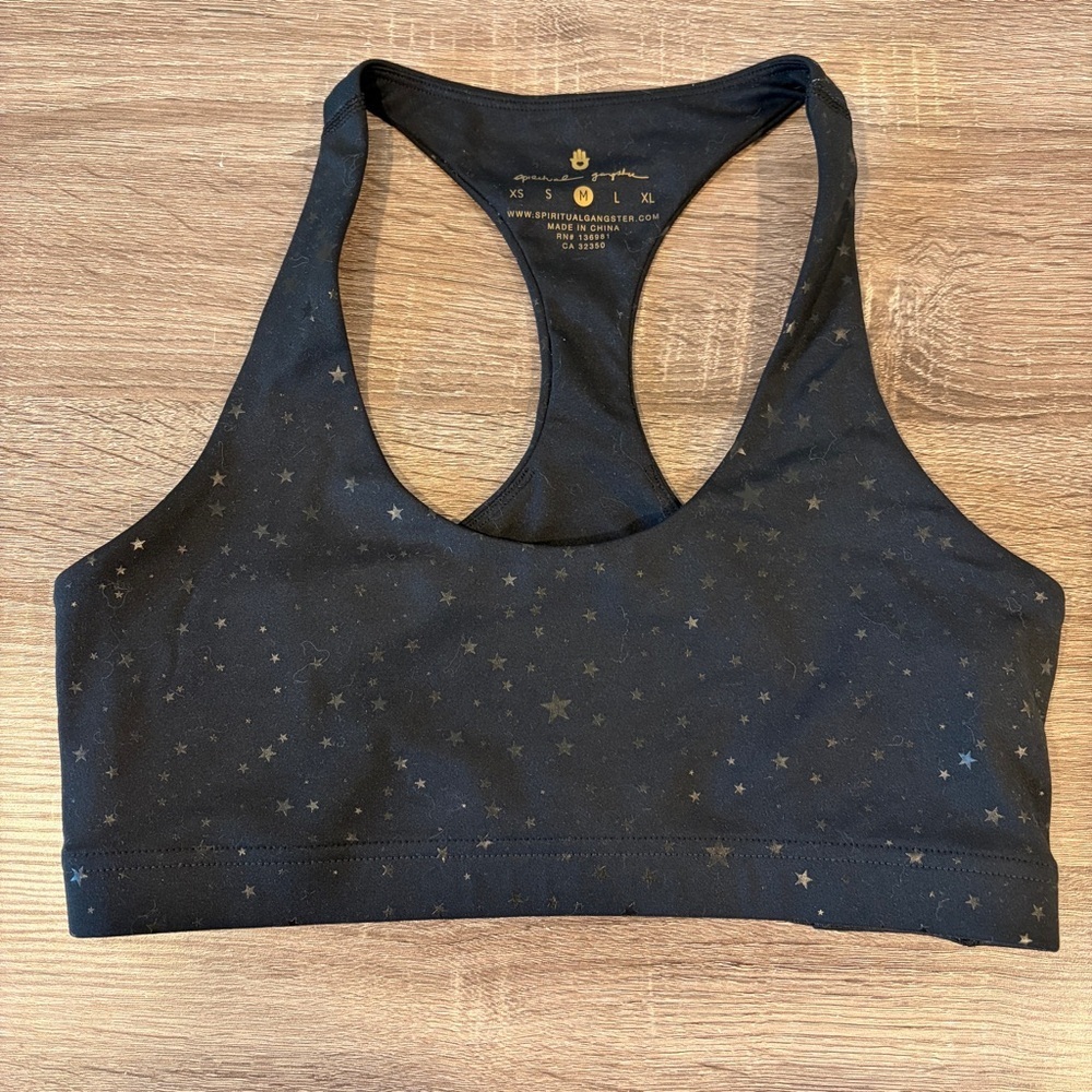 Spiritual Gangster Women's Black Verve Eco Jersey Sports Bra - M